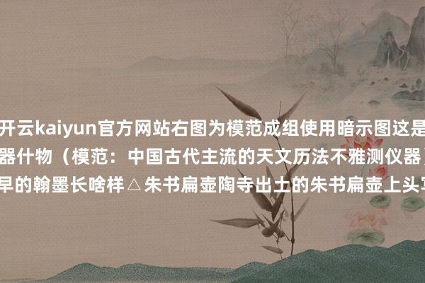 开云kaiyun官方网站右图为模范成组使用暗示图这是当今考古发现较早的模范仪器什物（模范：中国古代主流的天文历法不雅测仪器）&middot;比甲骨文还早的翰墨长啥样△朱书扁壶陶寺出土的朱书扁壶上头写有两个字其中一个广泛认同为&ldquo;文&rdquo;与商代甲骨文和金文的&ldquo;文&rdquo;字来龙去脉另一个则被释读为&ldquo;邑&am