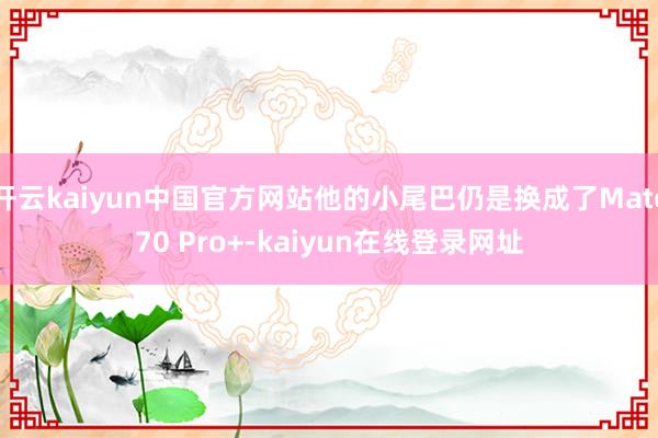 开云kaiyun中国官方网站他的小尾巴仍是换成了Mate70 Pro+-kaiyun在线登录网址