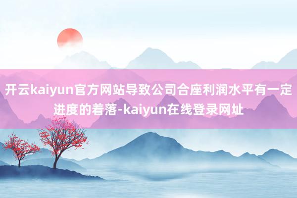 开云kaiyun官方网站导致公司合座利润水平有一定进度的着落-kaiyun在线登录网址